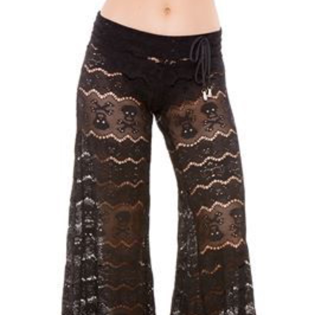 Burgundy Skull Lace Pant